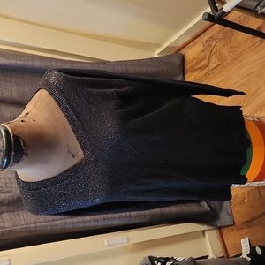 Black sweater with metallic rainbow specks
